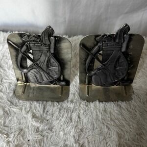 Golf Bookends Metal Book‎ Ends Golfing Sports Book Shelf Decor